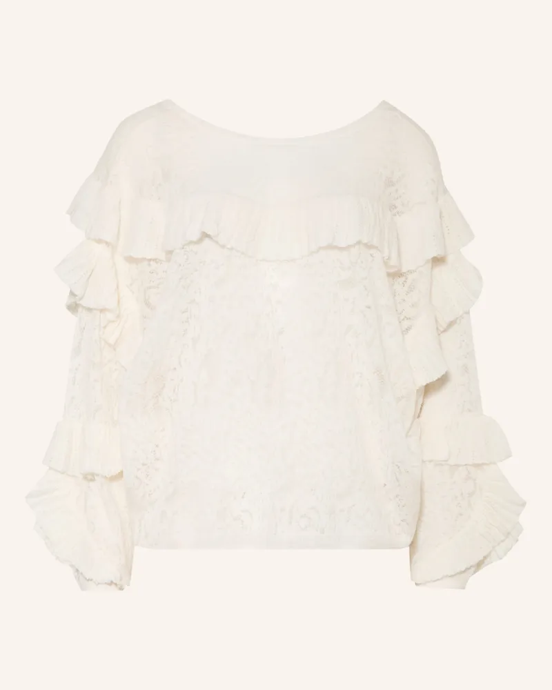 ba&sh Pullover Lucas Mit Rüschen weiss Weiss