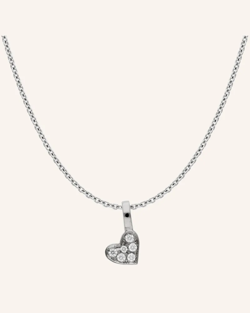 CADA Kette Tiny Heart silber Weissgold