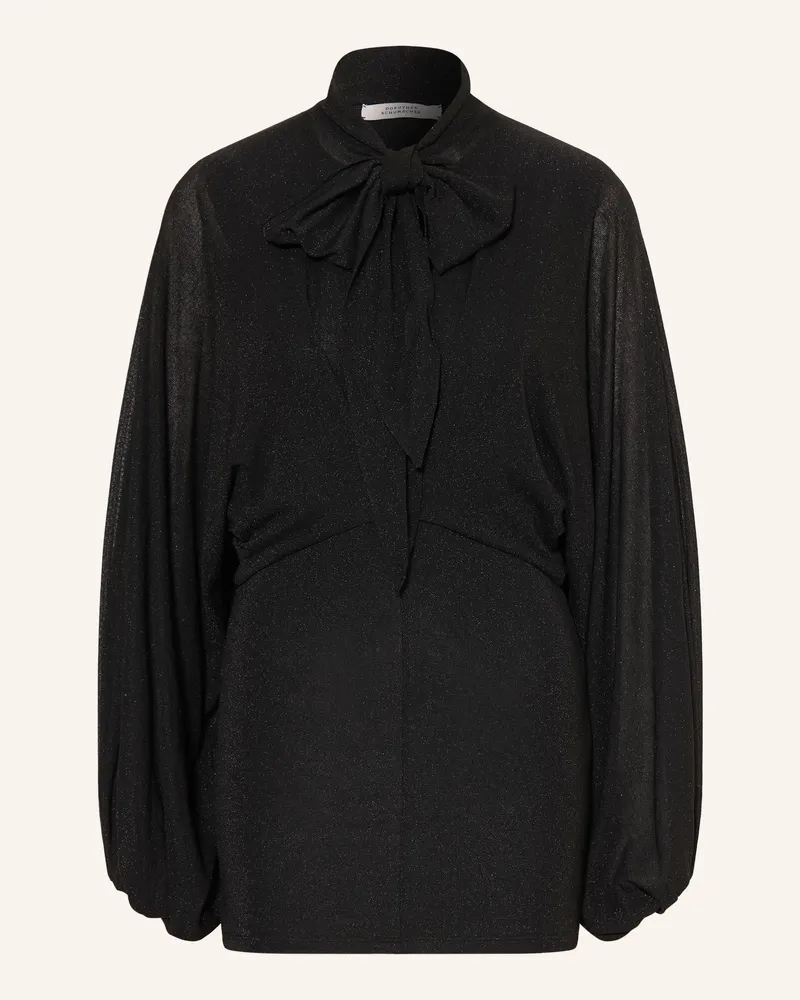 Dorothee Schumacher Schluppenbluse Soft Shimmer Mit Glitzergarn schwarz Schwarz