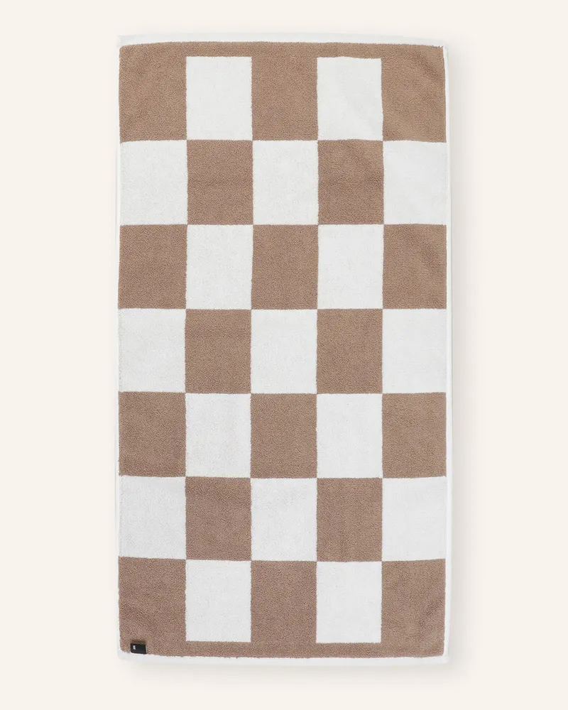Hay Badematte Check braun Creme