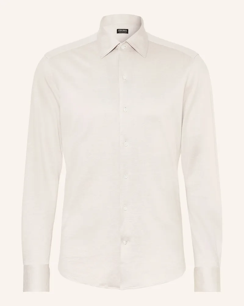 Ermenegildo Zegna Jerseyhemd Slim Fit Mit Seide Und Leinen beige Beige