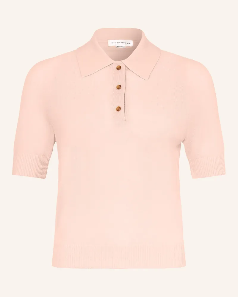 Victoria Beckham Strick-Poloshirt rosa Roségold