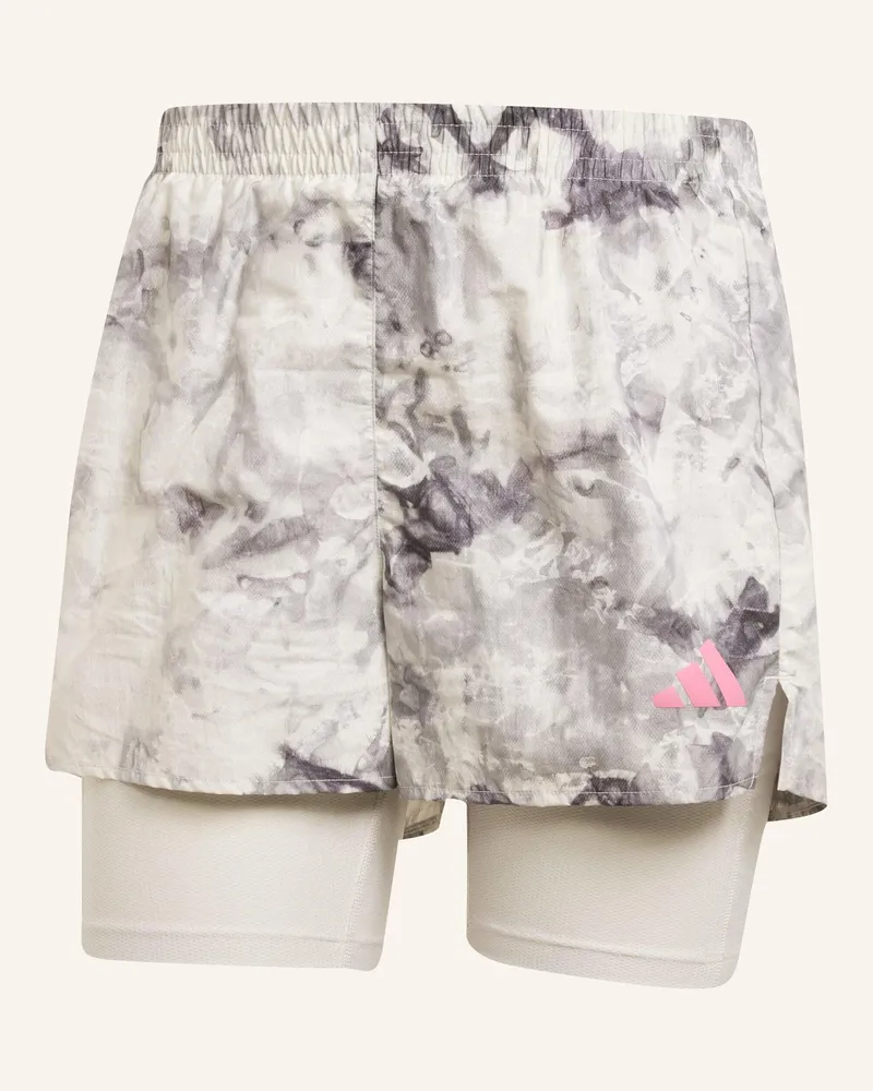 adidas Own The Run Spray Dye 2-In-1 Shorts grau Grau
