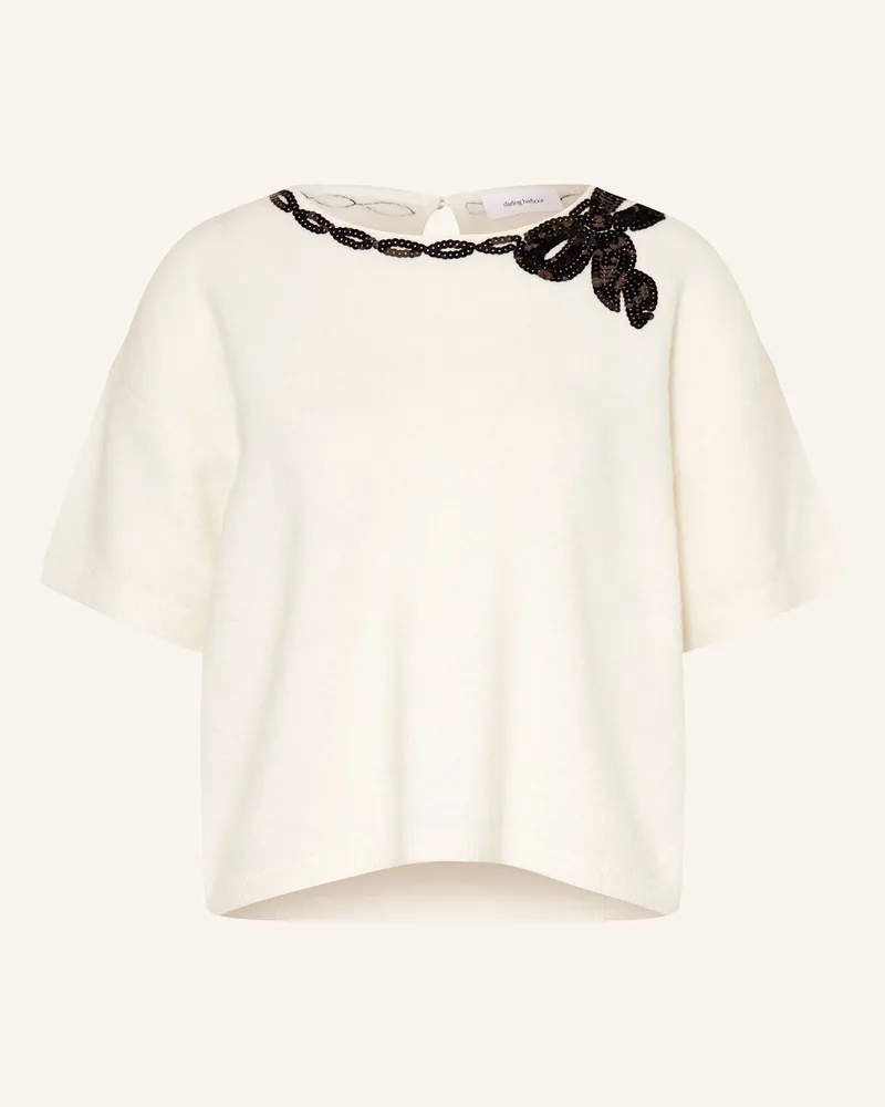 Darling Harbour Strickshirt Mit Pailletten weiss Offwhite