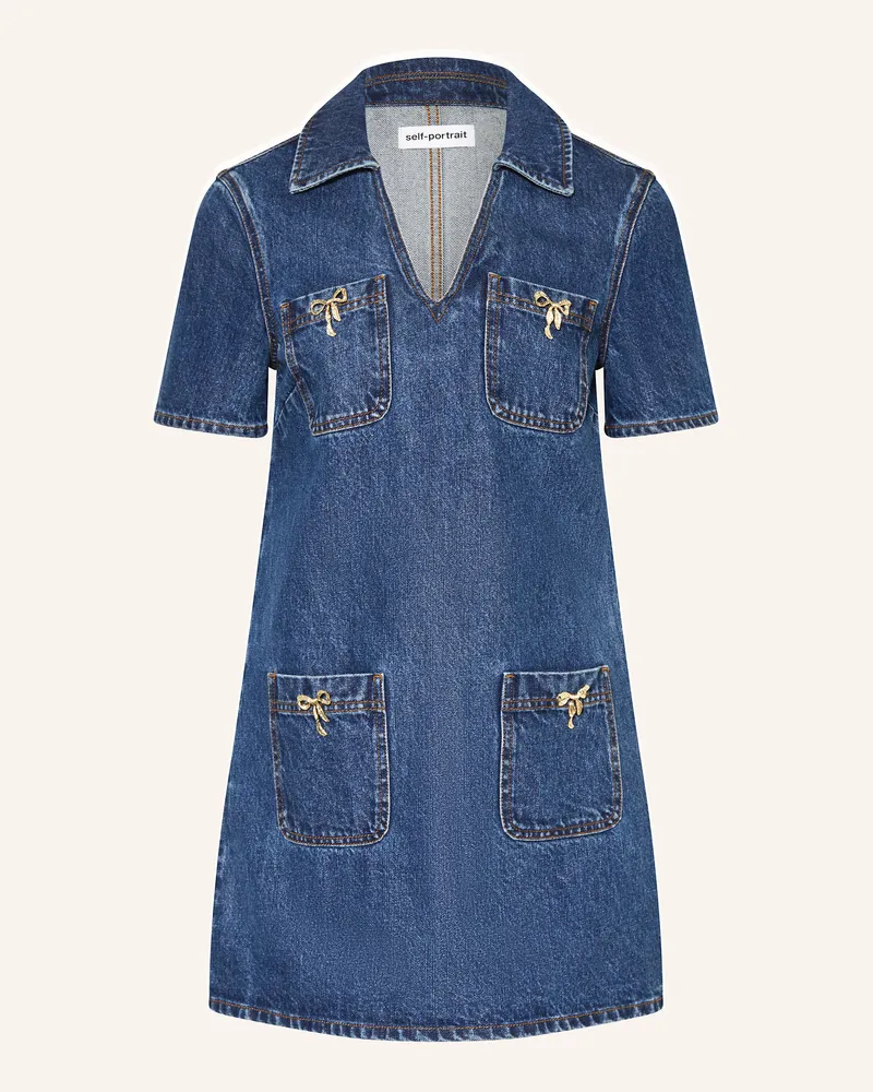 Self-Portrait Jeanskleid Blue