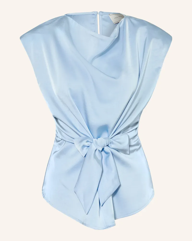 Neo Noir Blusentop Katarim Aus Satin blau Hellblau