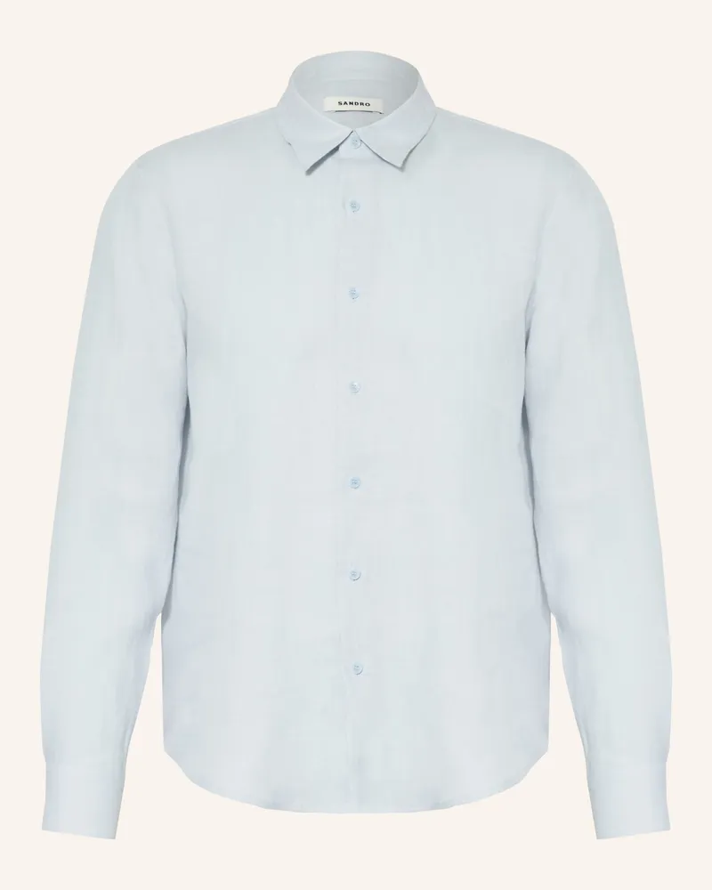 Sandro Leinenhemd Regular Fit blau Hellblau