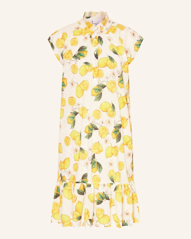 tonno e panna Kleid aus Lochspitze Creme