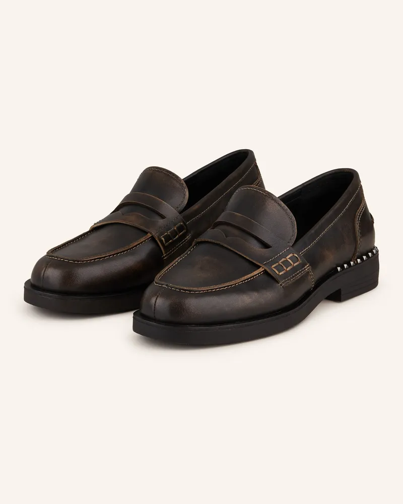 ash Penny-Loafer WINONA mit Nieten Dunkelbraun