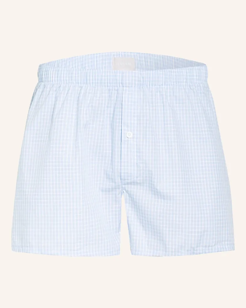Hanro Web-Boxershorts Fancy Woven gruen Hellblau