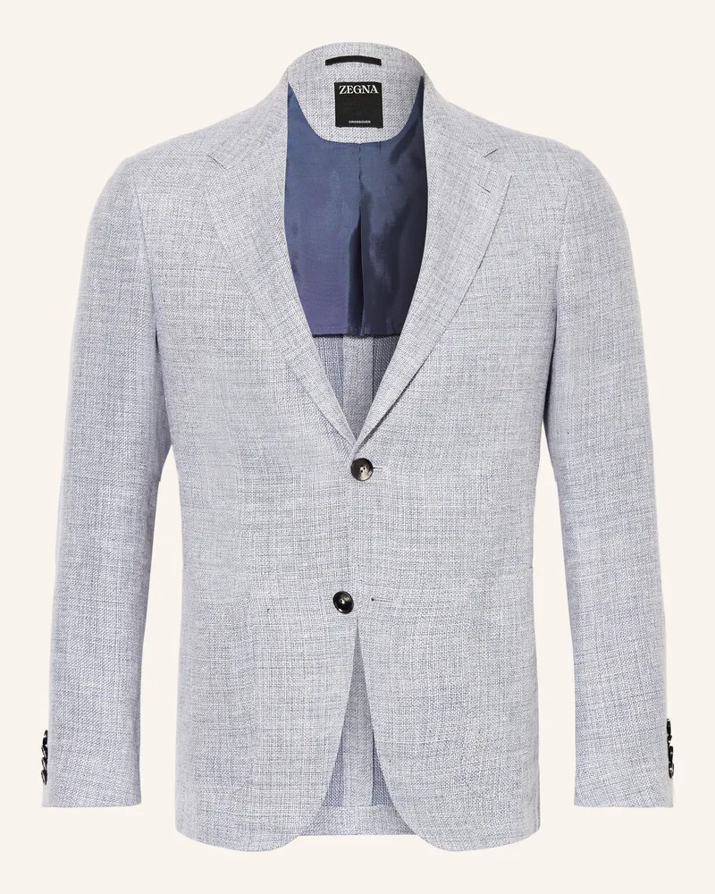 Ermenegildo Zegna Leinensakko Extra Slim Fit blau Blaugrau
