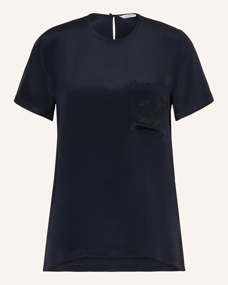 Max Mara Blusenshirt Pagano Aus Seide blau Dunkelblau