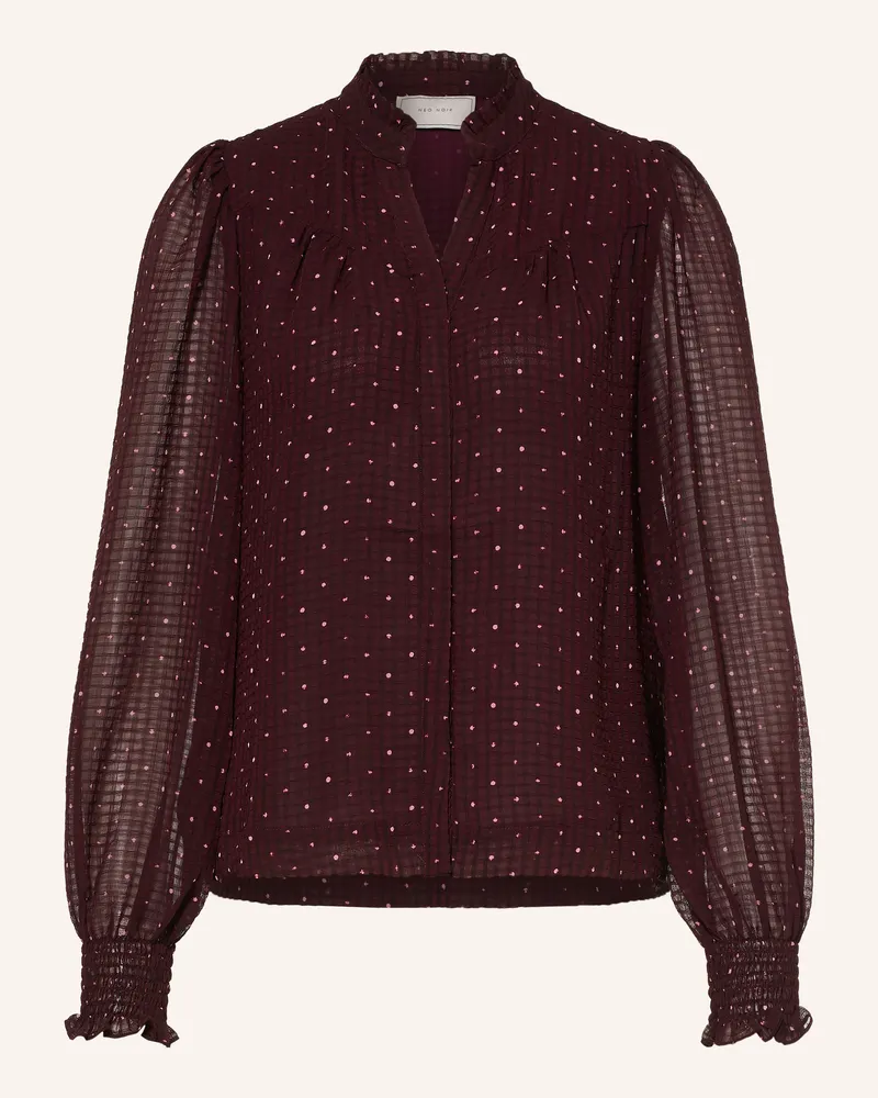 Neo Noir Bluse Astrida Mit Rüschen lila Dunkelrot
