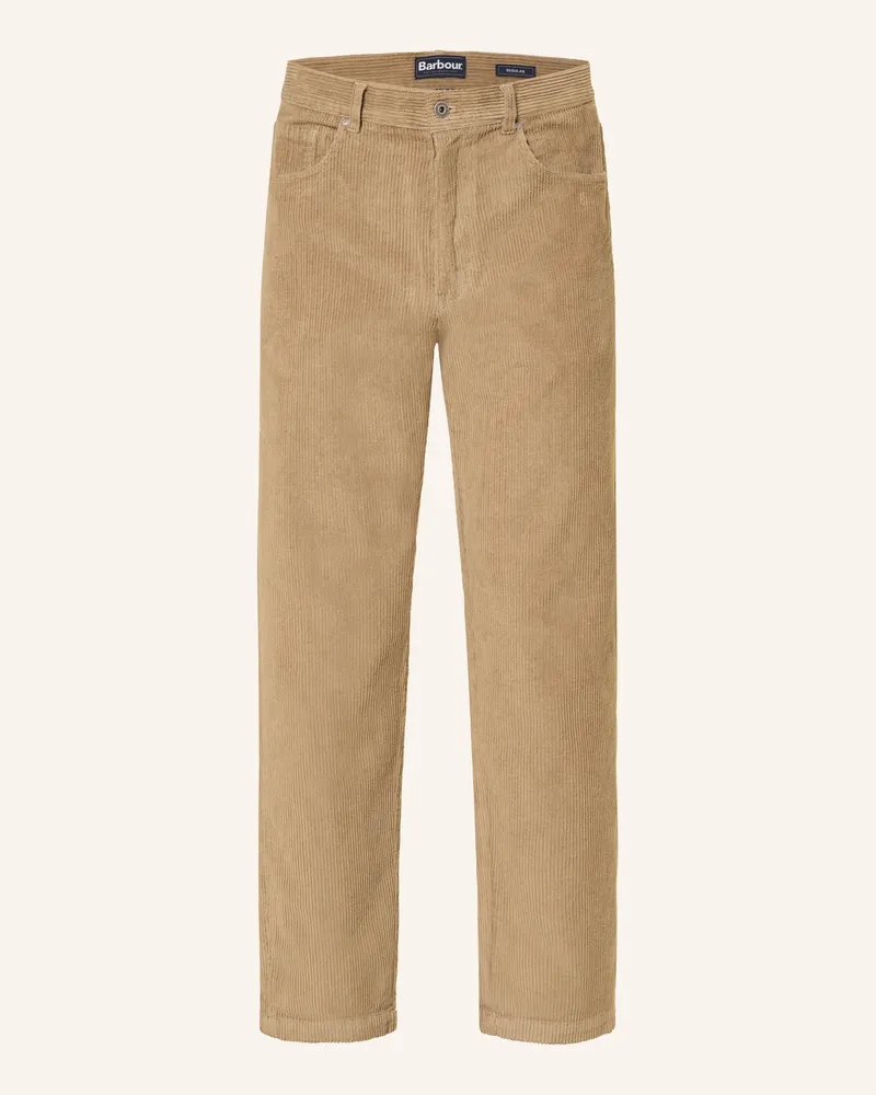 Barbour Cordhose Regular Fit Beige