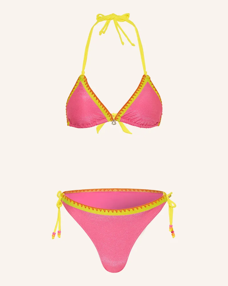 Banana Moon Triangel-Bikini Blucostora Shin Mit Glitzergarn rosa Pink