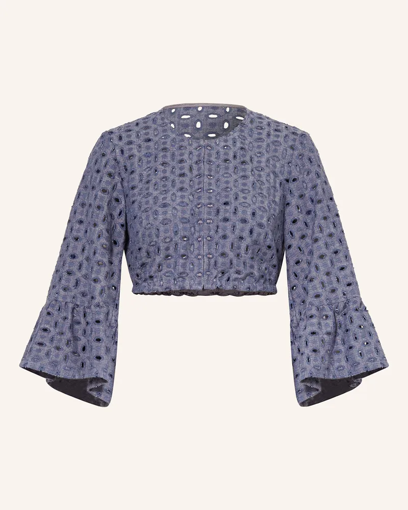 Sportalm Dirndlbluse aus Lochspitze Blau