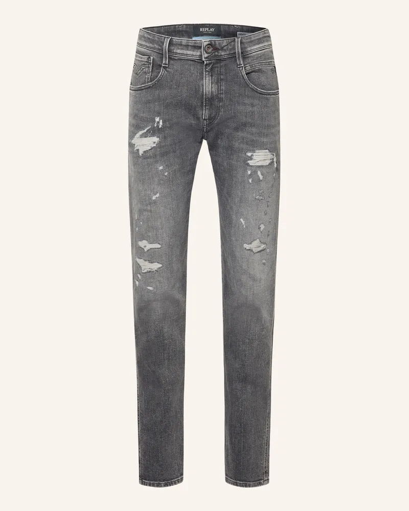 Replay Destroyed Jeans Anbass Slim Fit grau C097