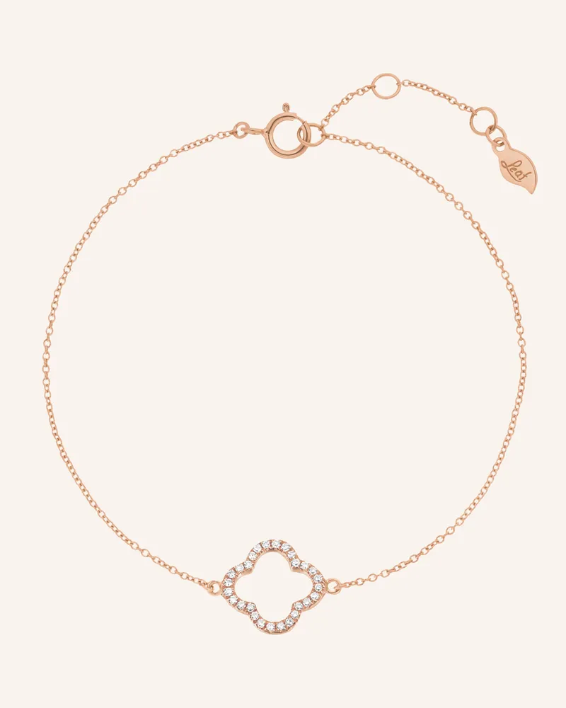 Leaf Armband CLOVER aus 18 Karat Roségold mit Diamanten Roségold