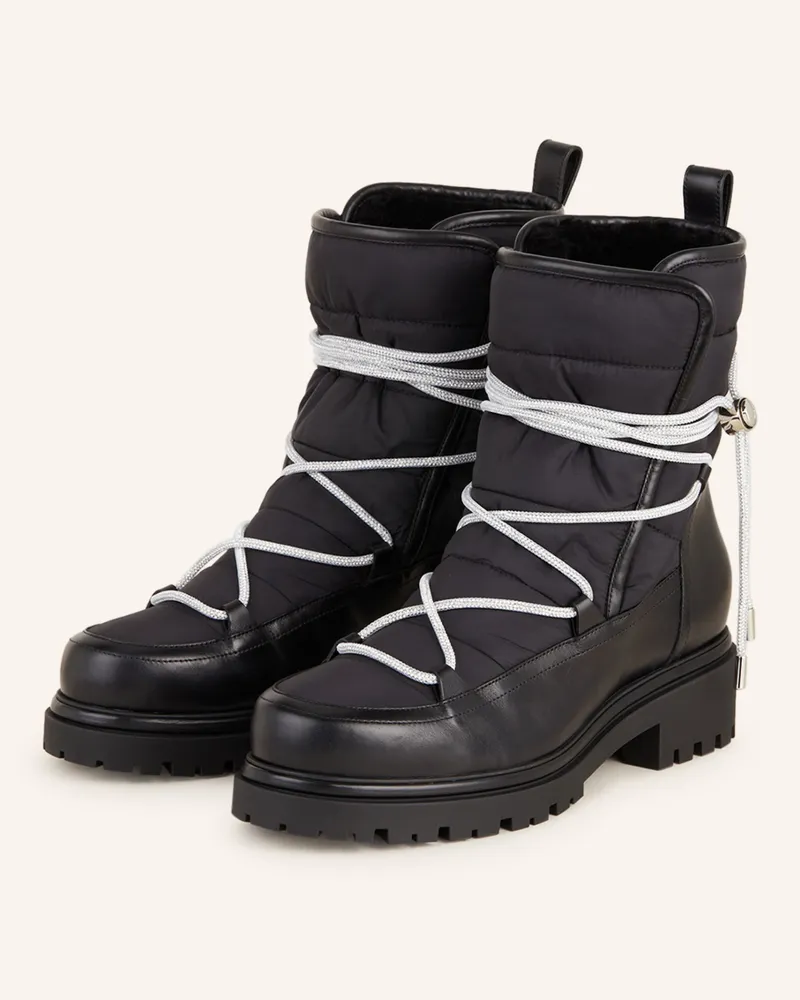 René Caovilla Boots ASPEN mit Schmucksteinen Schwarz