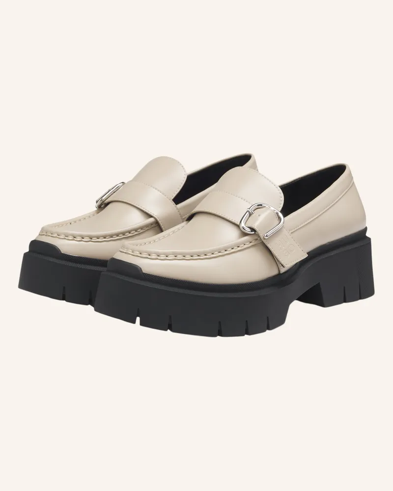 HUGO BOSS Flacher Schuh KRIS_NEWLOAFER_BROM Beige