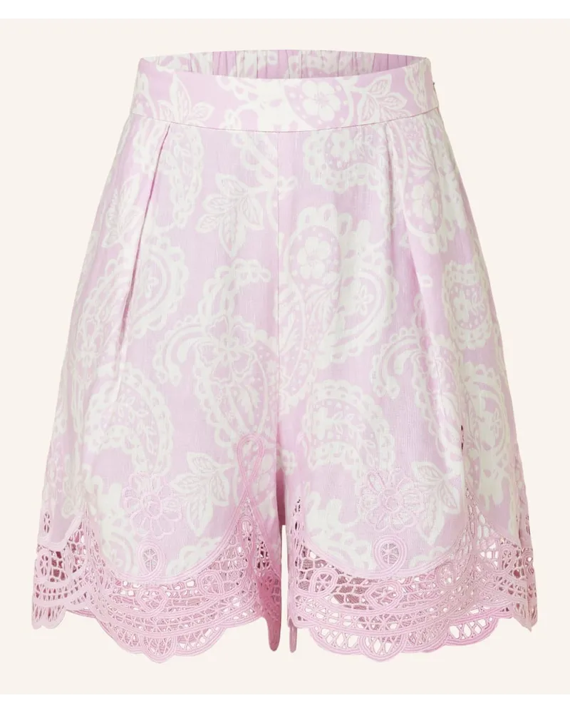 Maje Shorts mit Leinen und Spitze Rosa