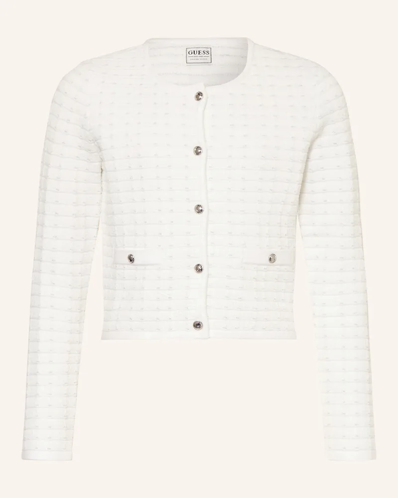 Guess Strickjacke Ceremony Mit Glitzergarn weiss Weiss