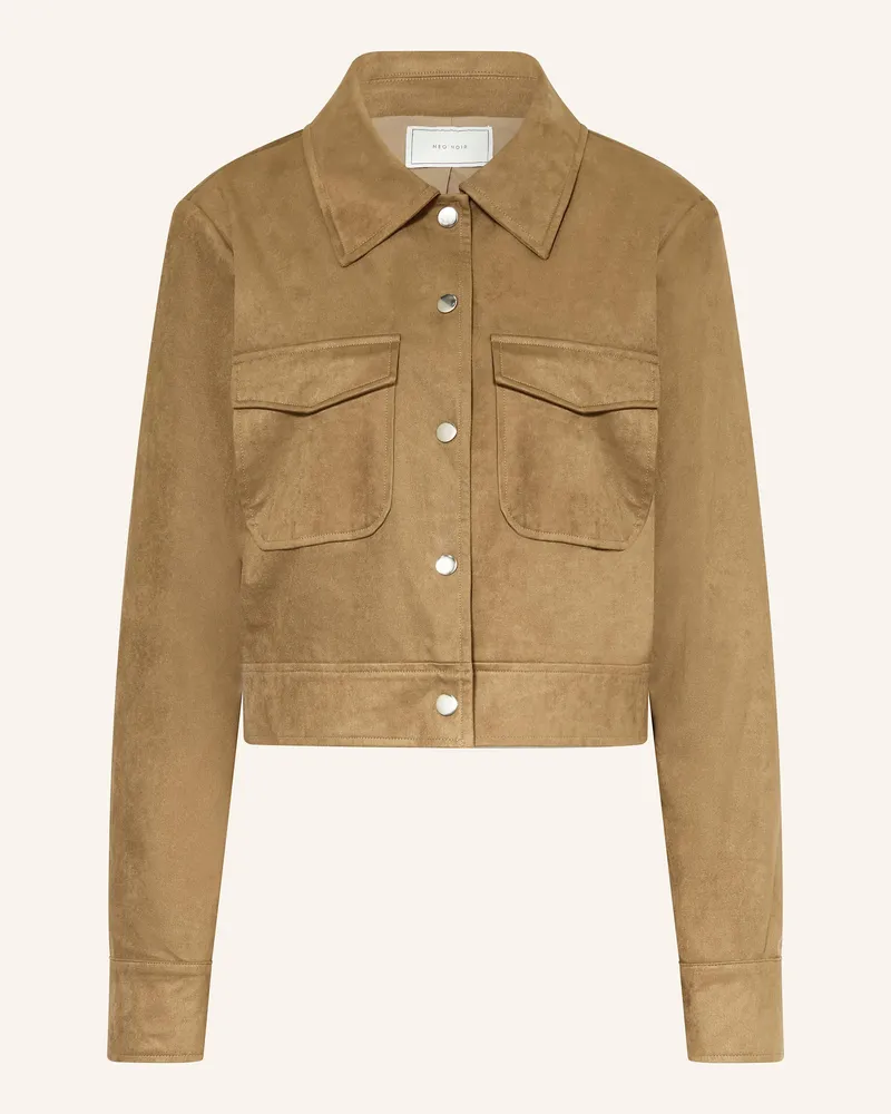 Neo Noir Kastenjacke TAMARI in Lederoptik Cognac