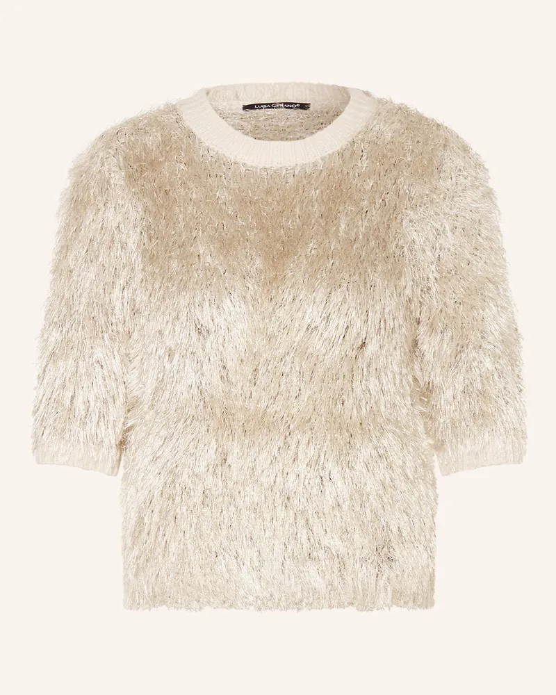 Luisa Cerano Strickshirt mit Glitzergarn Creme