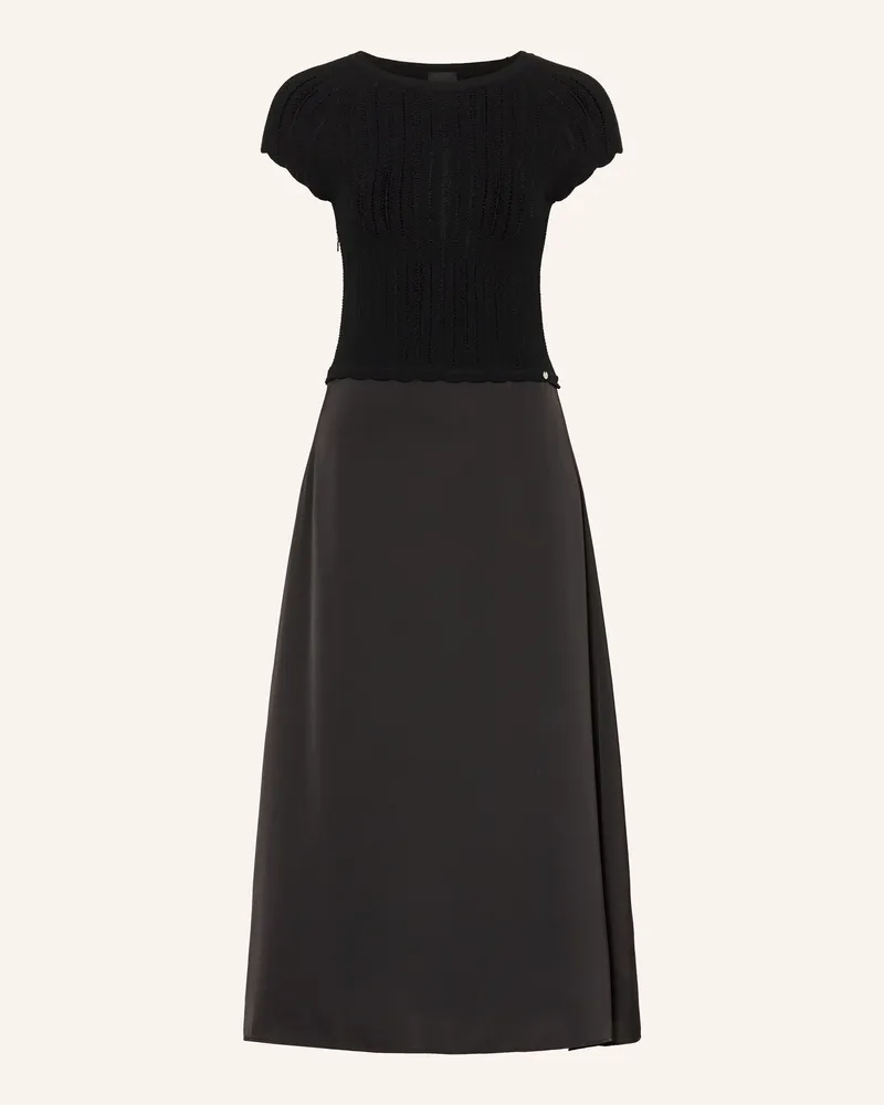 HUGO BOSS Kleid FICELLA im Materialmix Schwarz