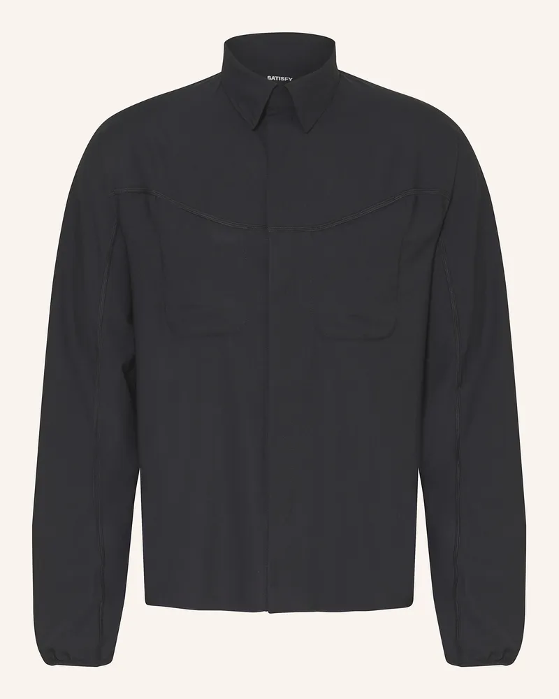 Satisfy Laufshirt Peaceshell River schwarz Schwarz