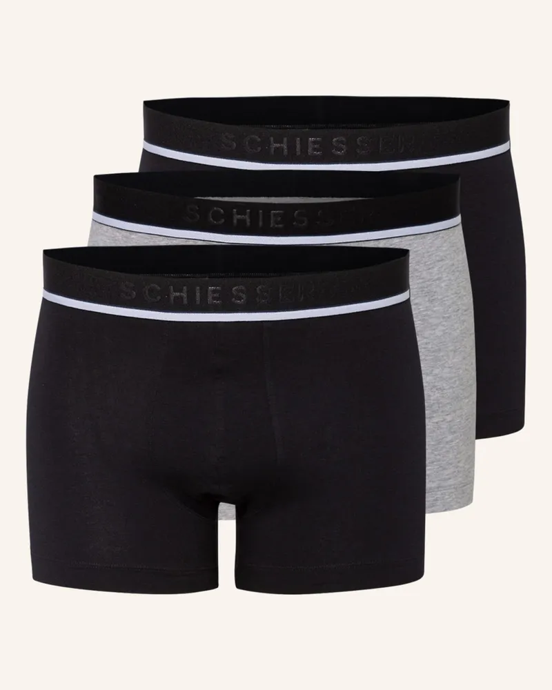 Schiesser 3er-Pack Boxershorts 95/5 Schwarz