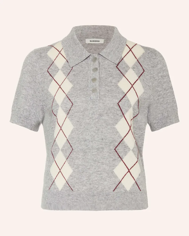 Sandro Strick-Poloshirt Grau
