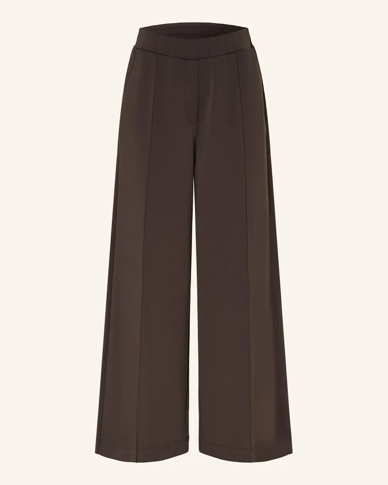 COMMA Marlenehose Aus Jersey braun Dunkelbraun