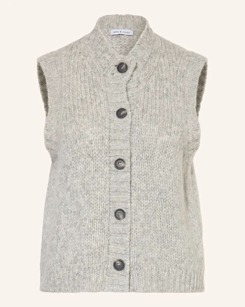 Mrs & HUGS Strickweste grau Hellgrau