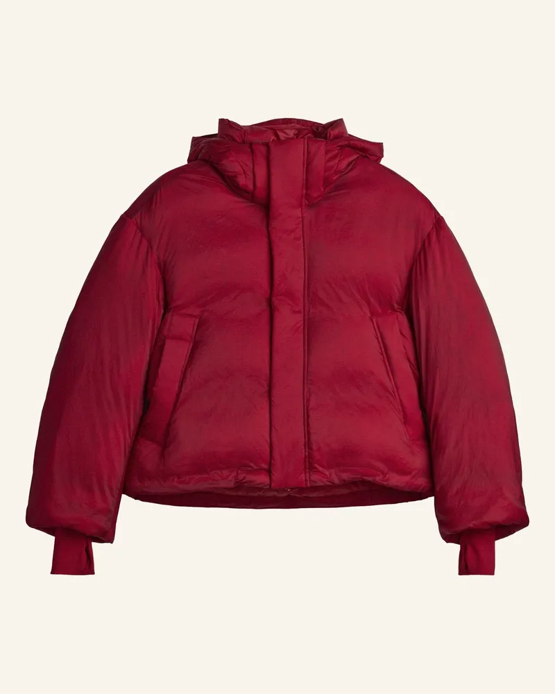 Y-3 Y-3 Puffer Jacke, Kapuze rot Rot