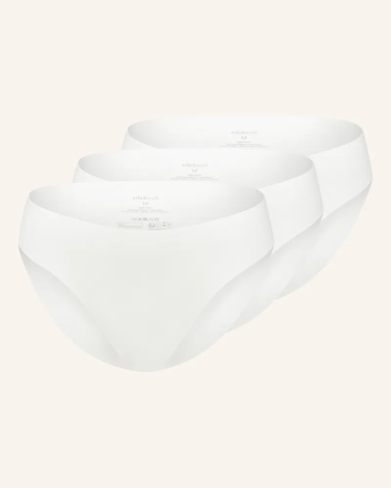 Ehrlich Textil 3er Pack Light Touch Slip Aus Weichem Modal - Nahtlose Kanten weiss Beige