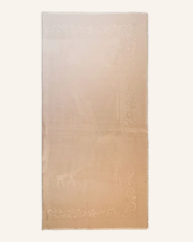 Ferragamo Seidentuch weiss Camel