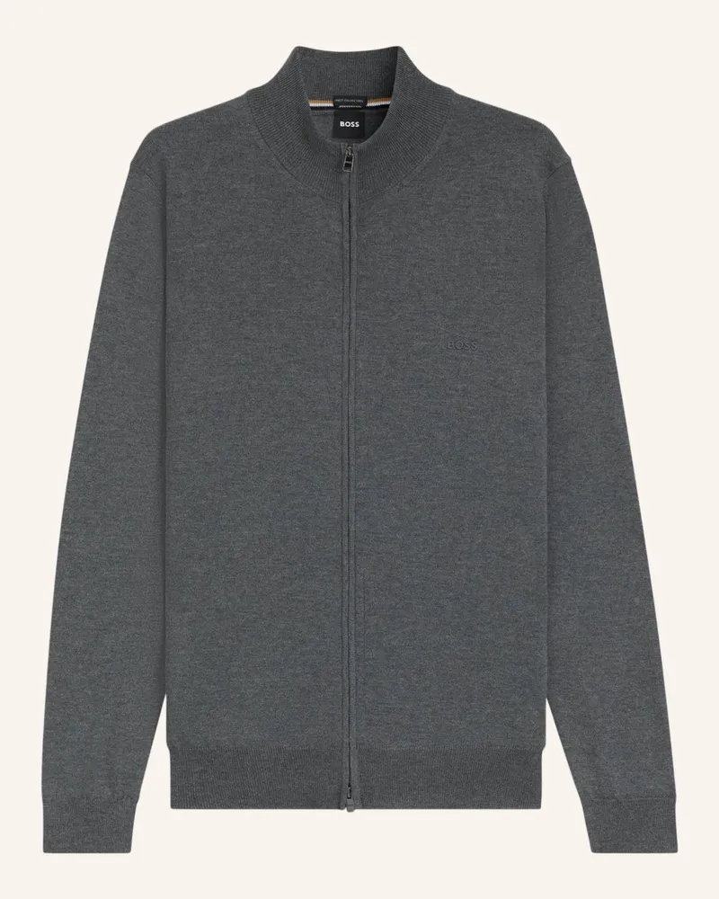 HUGO BOSS Strickjacke BALONSO-L Regular Fit Grau