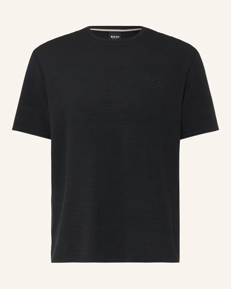 HUGO BOSS Schlafshirt Rib schwarz Schwarz