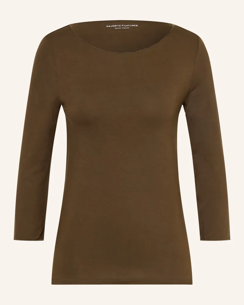 Majestic Shirt Mit 3/4-Arm braun Dunkelbraun