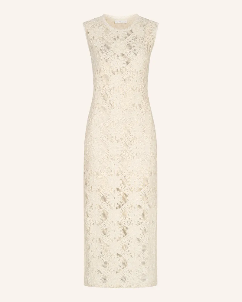 CLAIRE LUISE Besticktes Chiffonkleid Beige