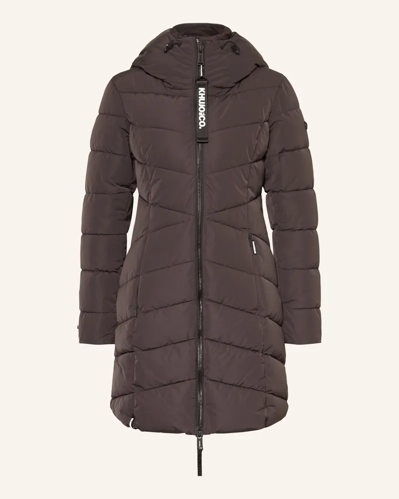 khujo Steppmantel DIER mit abnehmbarer Blende Dunkelbraun