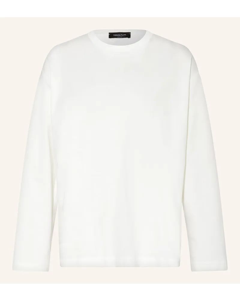 Fabiana Filippi Longsleeve im Materialmix Weiss