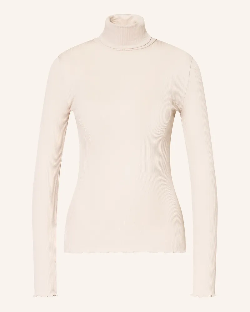 Rosemunde Rollkragenshirt Beatha Mit Seide weiss Hellbraun