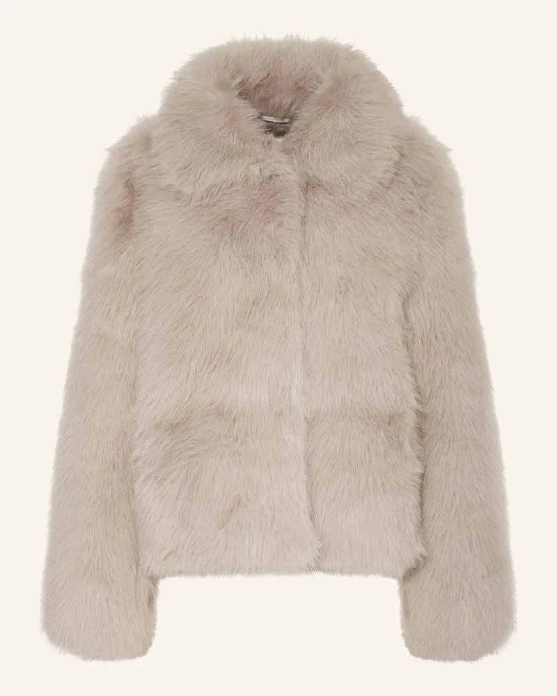 Grace Kunstpelz-Jacke Grau