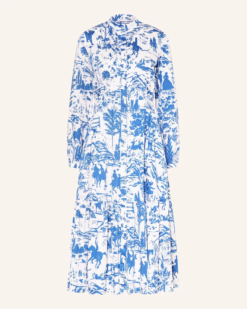 Habsburg Hemdblusenkleid Mayerling blau Weiss