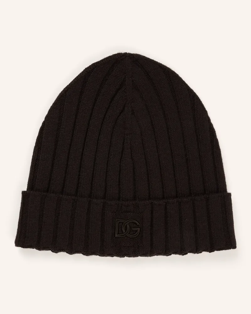 Dolce & Gabbana Cashmere-Mütze Dunkelbraun