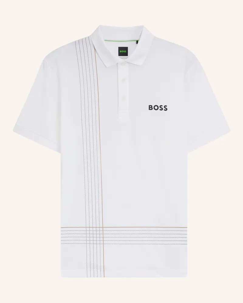 HUGO BOSS Poloshirt POLO CHECK TOC Slim Fit Weiss