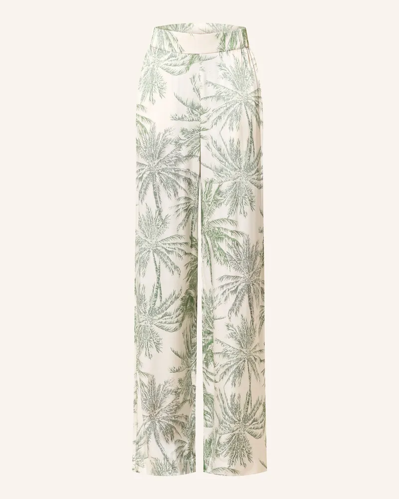 S.Oliver Marlenehose Aus Satin weiss Grün