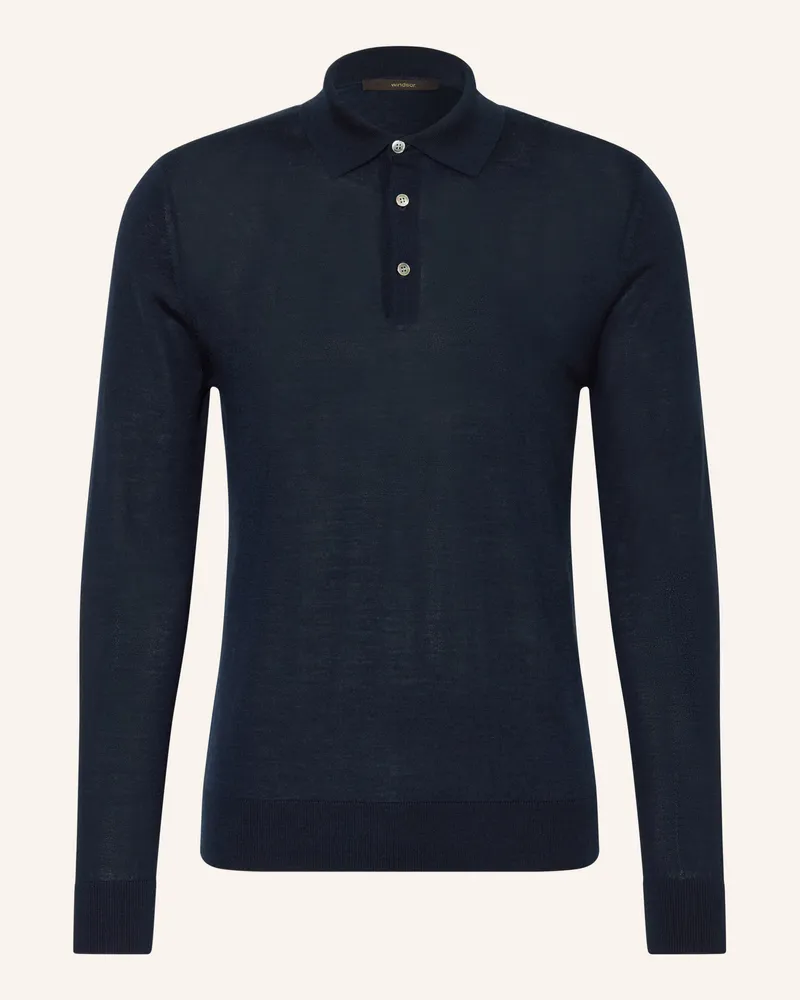 windsor. Strick-Poloshirt Nando blau Dunkelblau